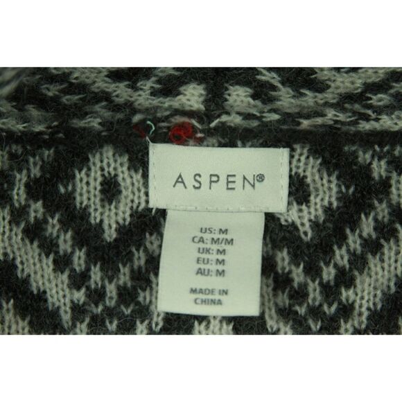 Aspen Cardigan Duster Sweater Nordic Ski Wool Blend Pockets Womens Medium - Picture 4 of 6
